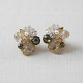 Load image into Gallery viewer, Gold Crystal Floral Stud Earrings
