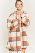 Load image into Gallery viewer, Orange Plaid teddy jacket
