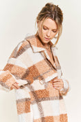 Load image into Gallery viewer, Orange Plaid teddy jacket
