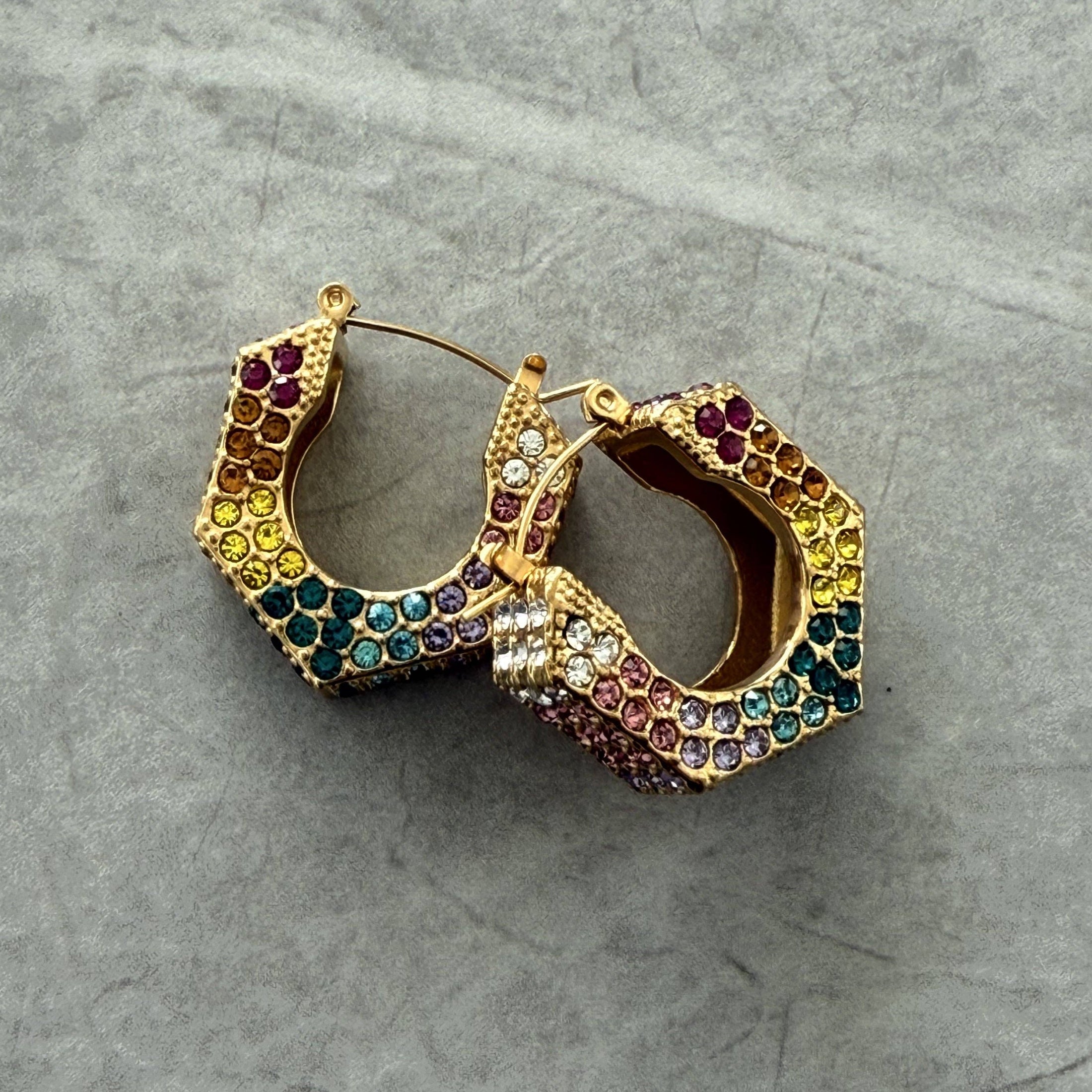 Rainbow Hoop Earrings