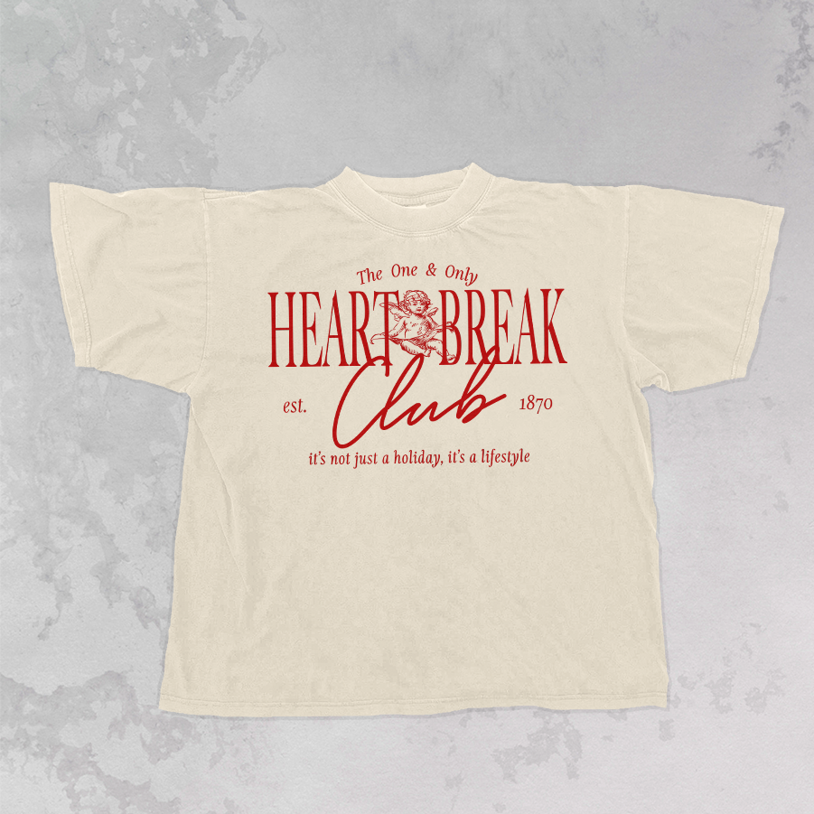 Heart Break Club Oversized TShirt | Valentines Day