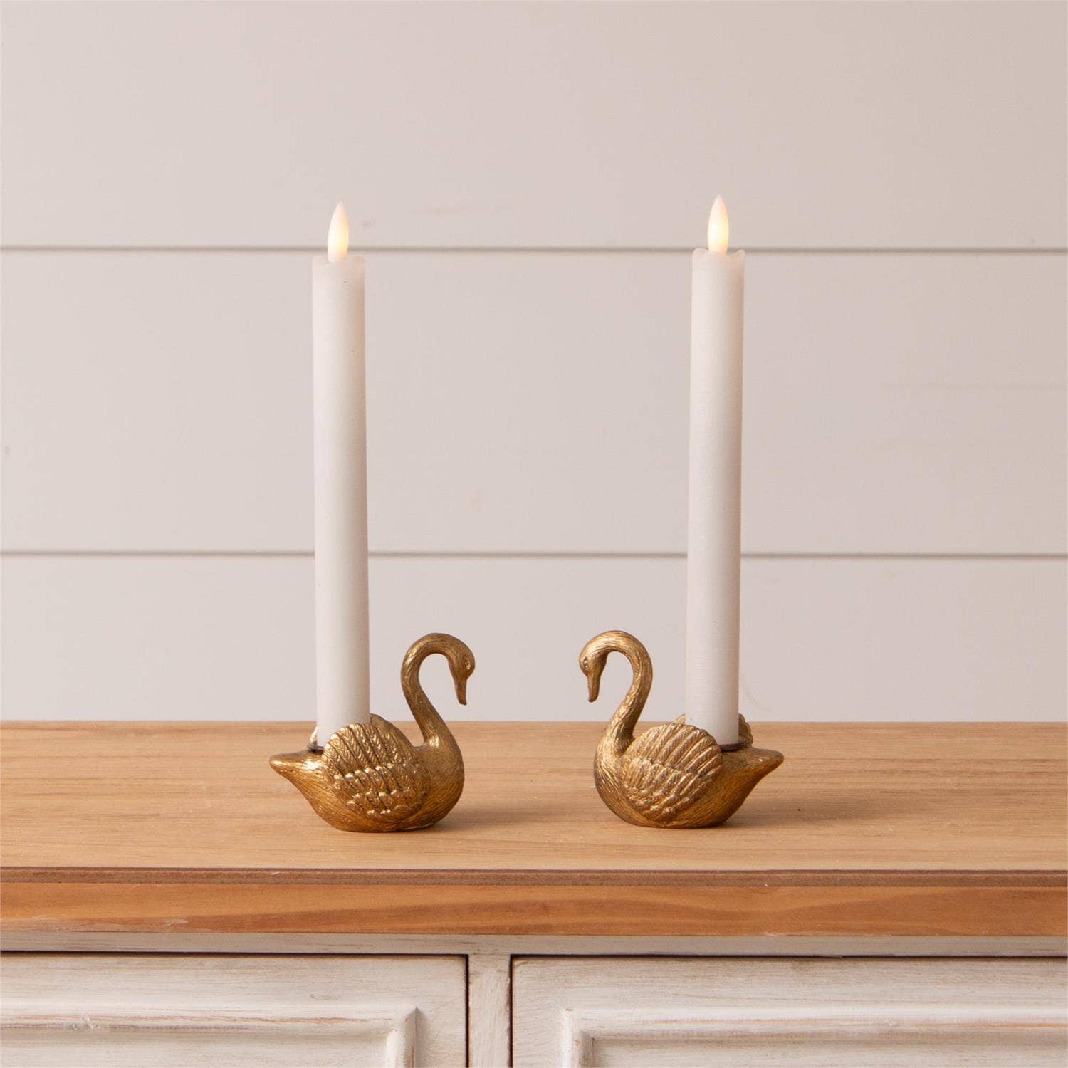 Swan Tapered Candle Holders