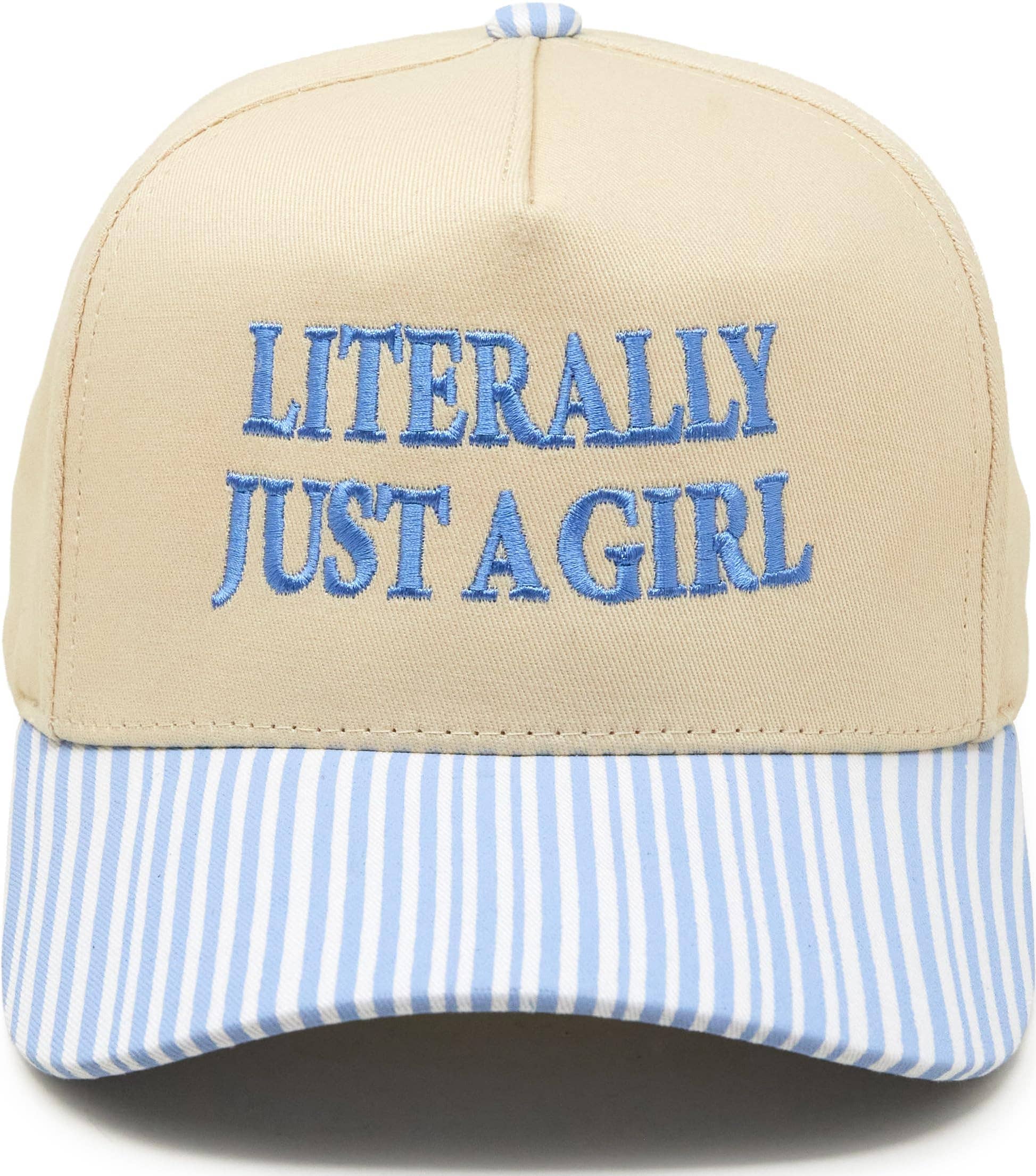 Literally Just A Girl Striped Hat