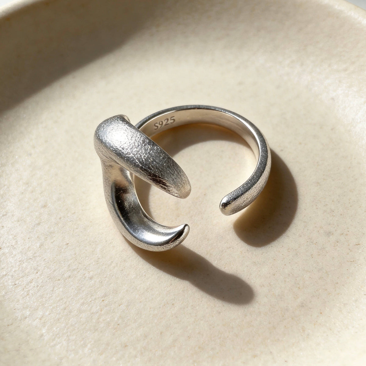 Silver Crescent Moon Ring