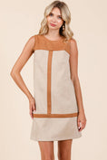 Load image into Gallery viewer, Suede Color Block Mini Dress
