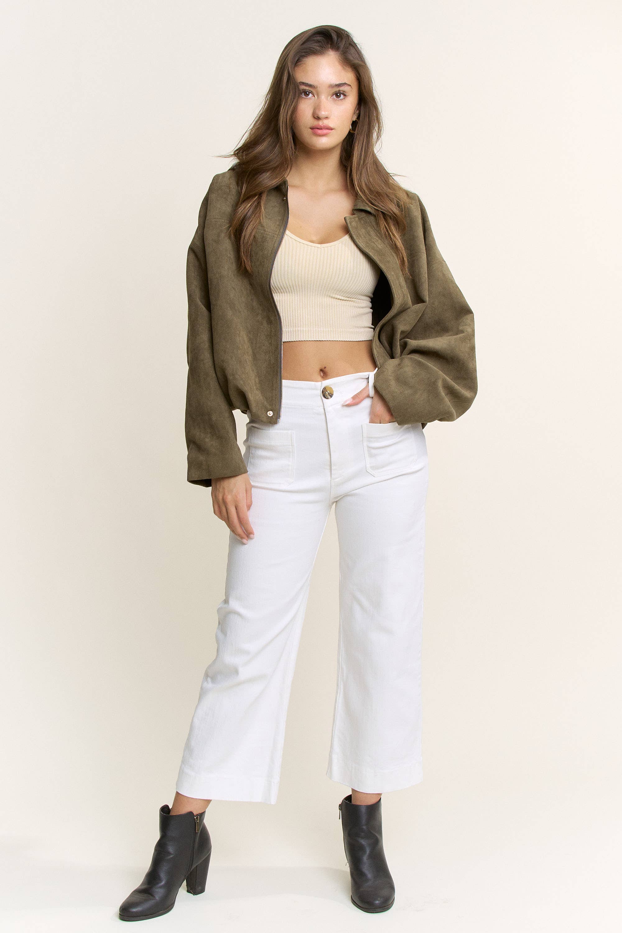 Suede Bomber Jacket
