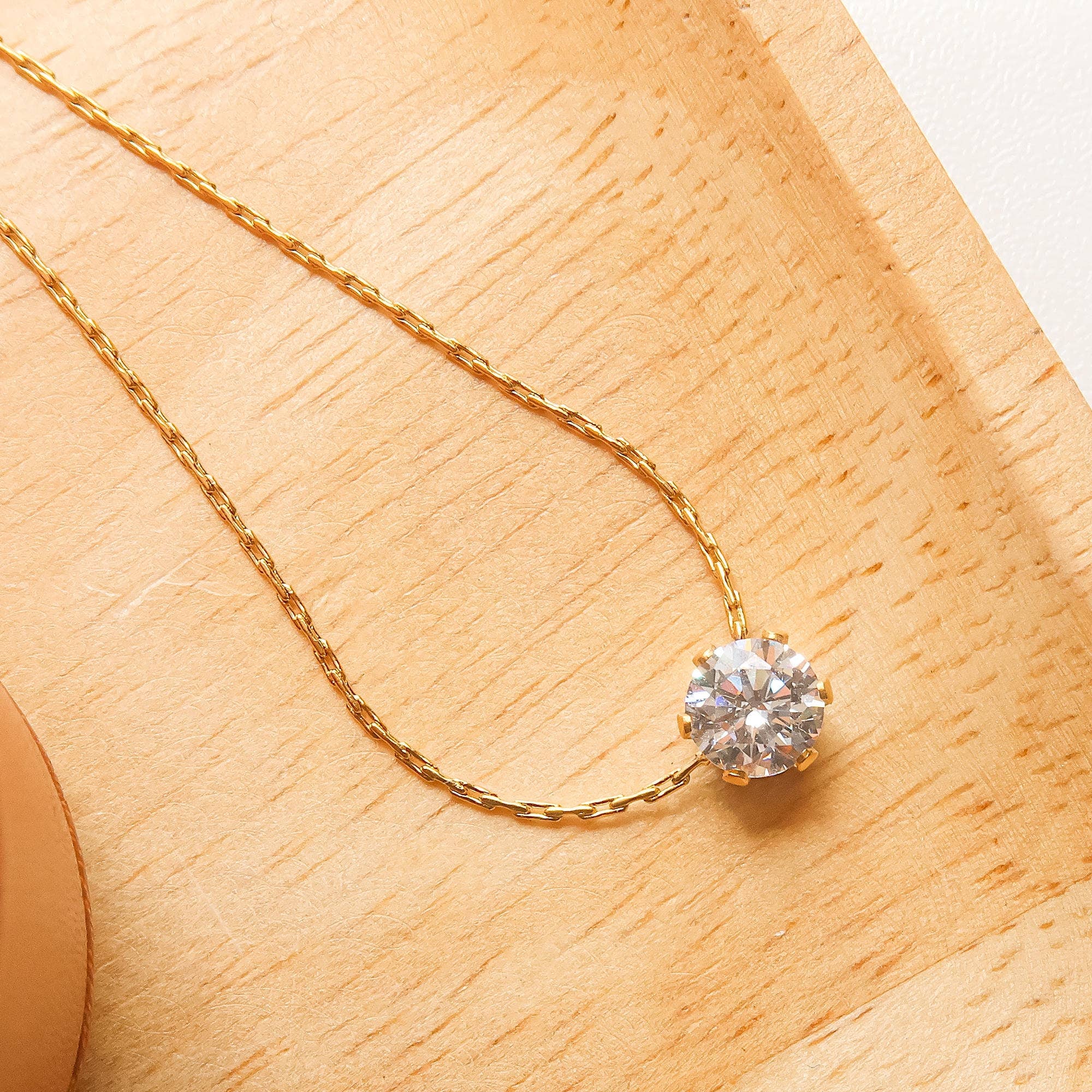 Ciara  Petite Round CZ Necklace