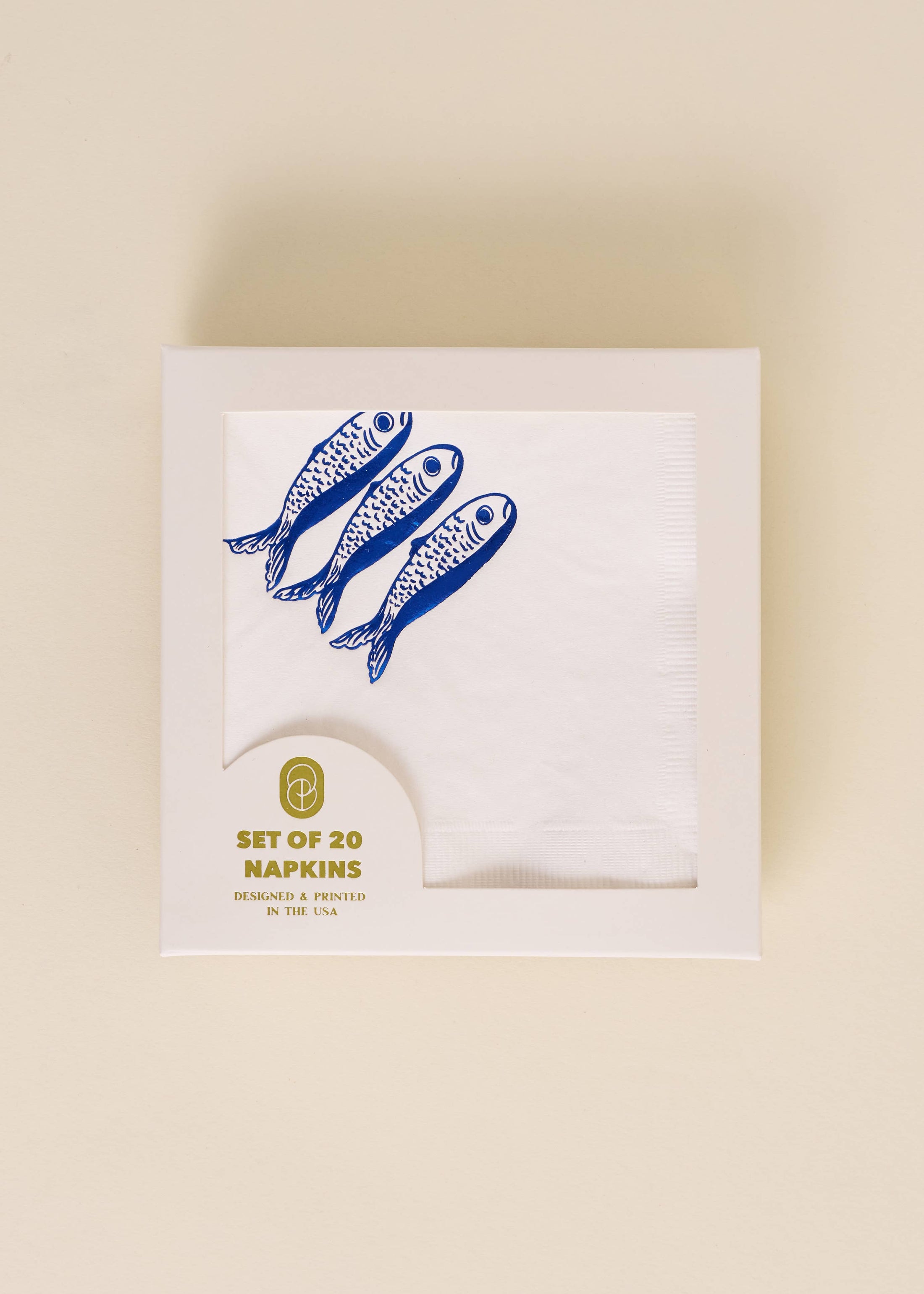 Sardines Cocktail Paper Beverage Napkin - Set of 20