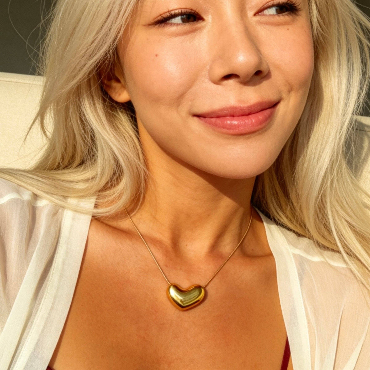 Gold Bean Pendant Necklace