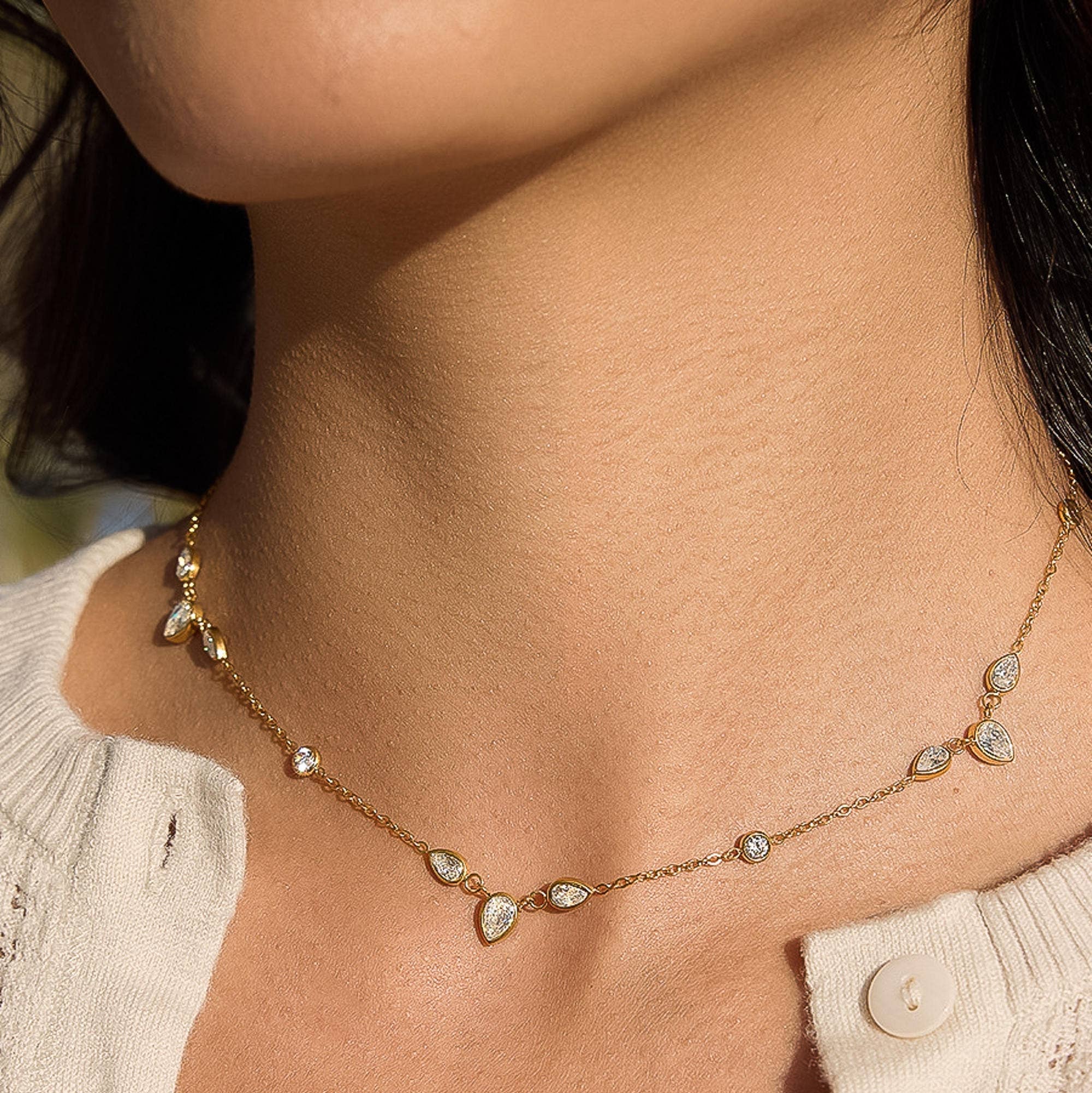 Elarae Teardrop Layered Necklace