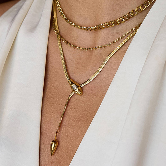 Gildora Serpent Lariat Necklace