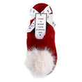Load image into Gallery viewer, Burgundy + Beige Pom Pom Plush Slippers

