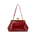 Load image into Gallery viewer, Celeste Faux Croc Clutch  in Wine
