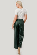 Load image into Gallery viewer, Forest Green Faux Leather Wide-Leg Pants
