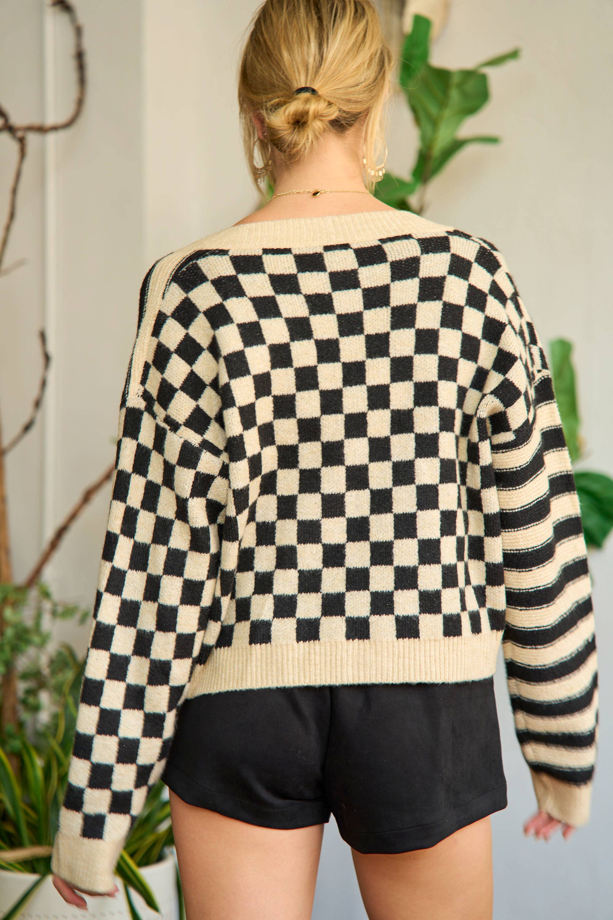 Contrast pattern Cardigan