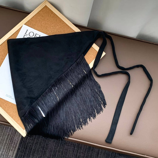 Black Fringe Hip Scarf