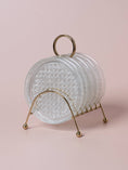 Load image into Gallery viewer, Glass Coasters Metal Caddy Set
