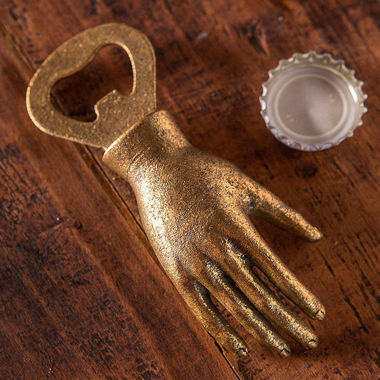 IRON HAND BOTTLE OPENER WITH GOLD LEAFING