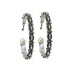 Load image into Gallery viewer, Silver Scalloped Hoop Earring
