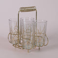 Load image into Gallery viewer, Drinking Glasses in Metal Caddy Set
