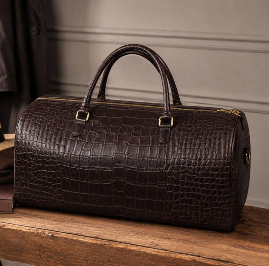 Crocodile Embossed Weekender Duffle