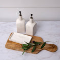 Load image into Gallery viewer, White Cottage Ceramic Oil and Vinegar Set
