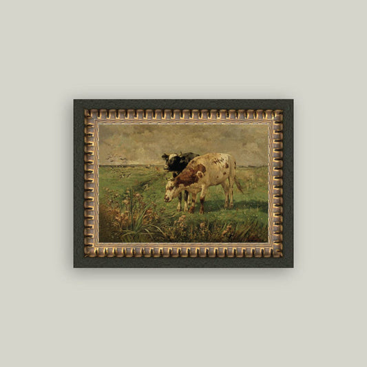 Black and Brown Cows 7 x 5