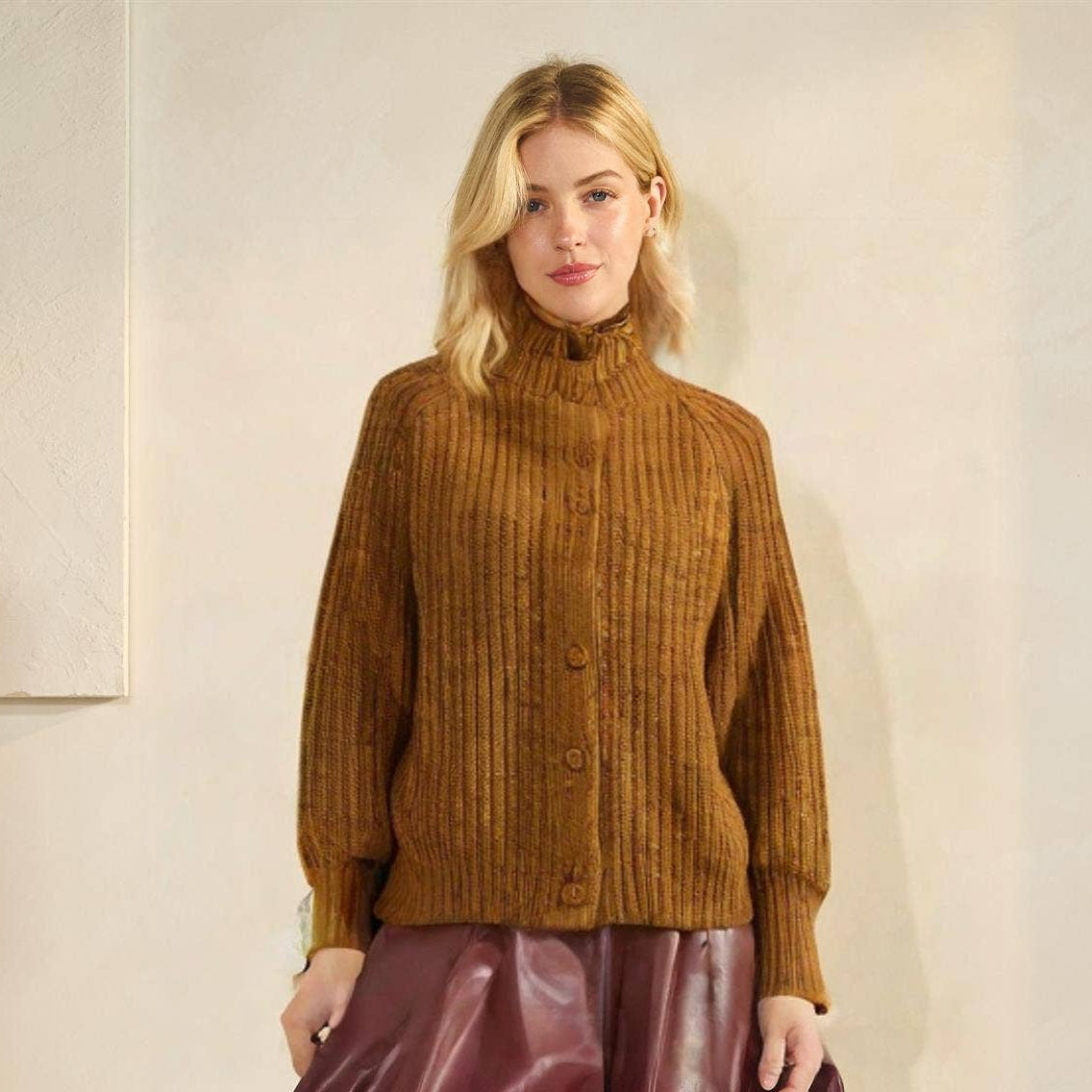 Mustard Button Up Cardigan