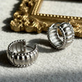 Load image into Gallery viewer, Sculptural Ribbed Hoop Earrings

