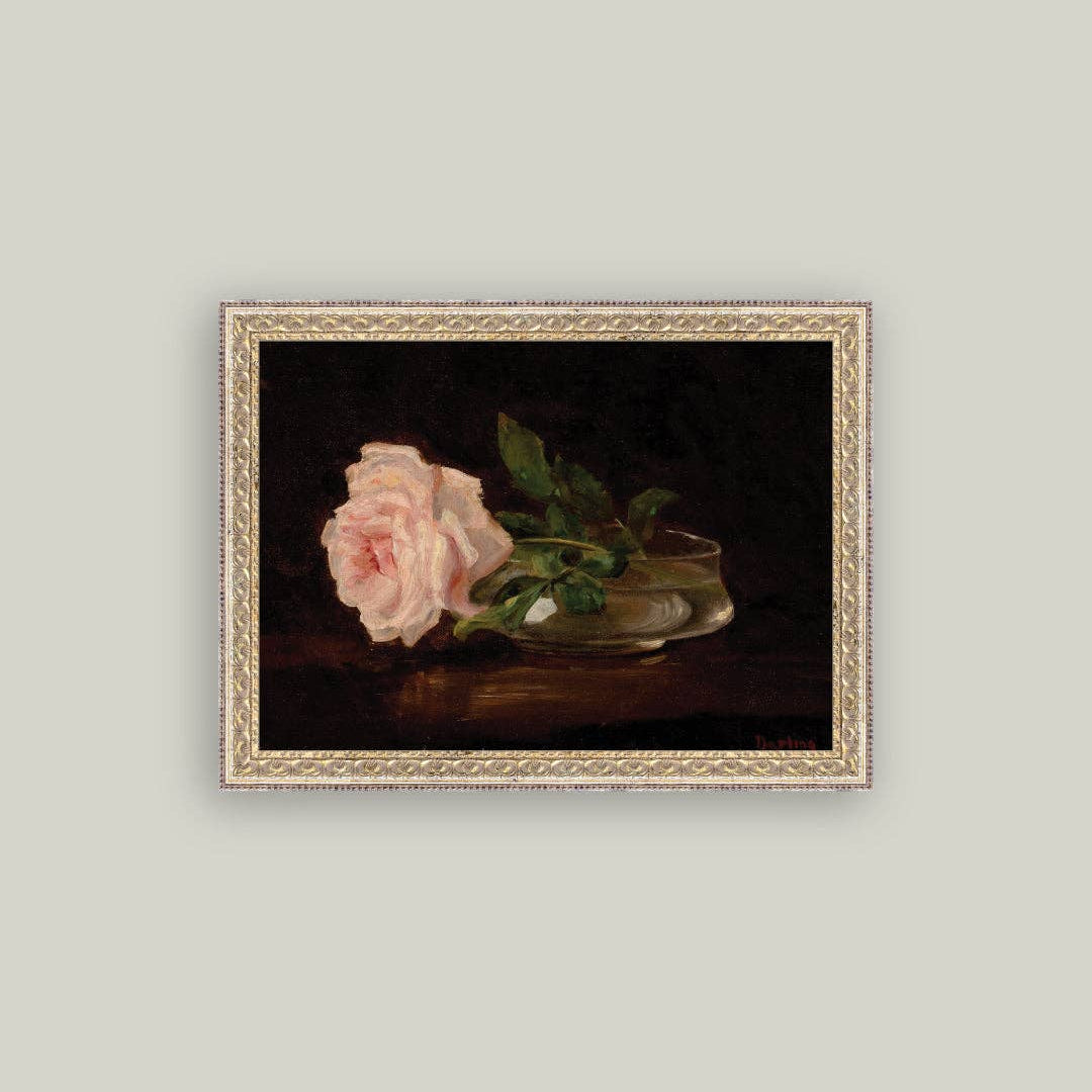Still Life with Rose Framed Antique Art