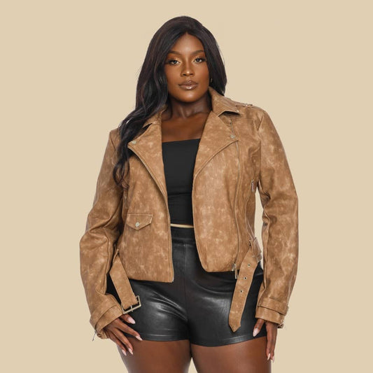 Mocha Biker Jacket