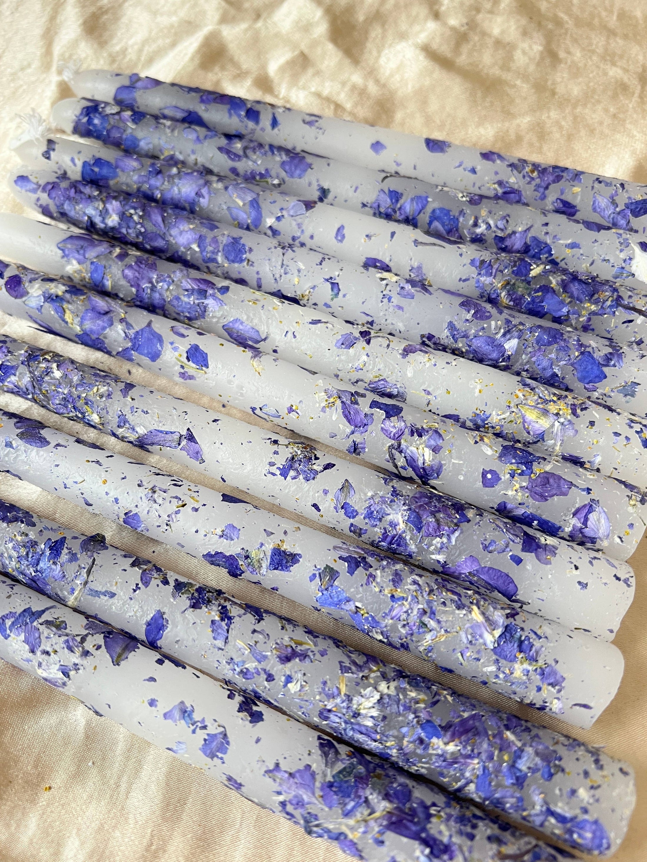 Pressed Flower Taper Candle Set