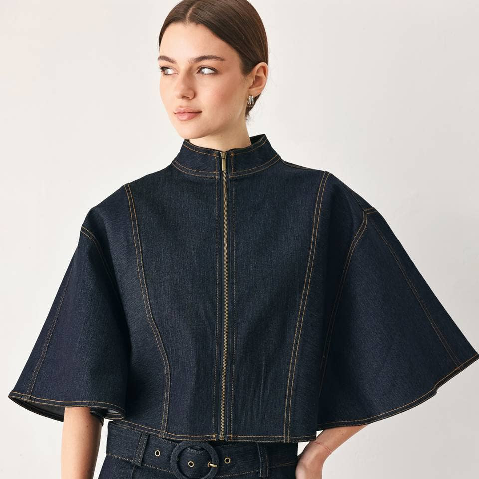 Denim Capelet Top