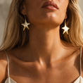 Load image into Gallery viewer, Big Stars Earrings | Gold Dangle Earrings | Star Earrings
