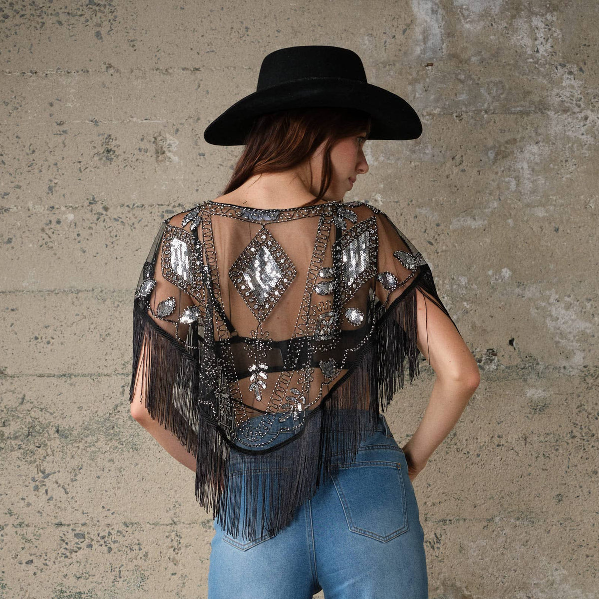 Beaded Fringe Cape