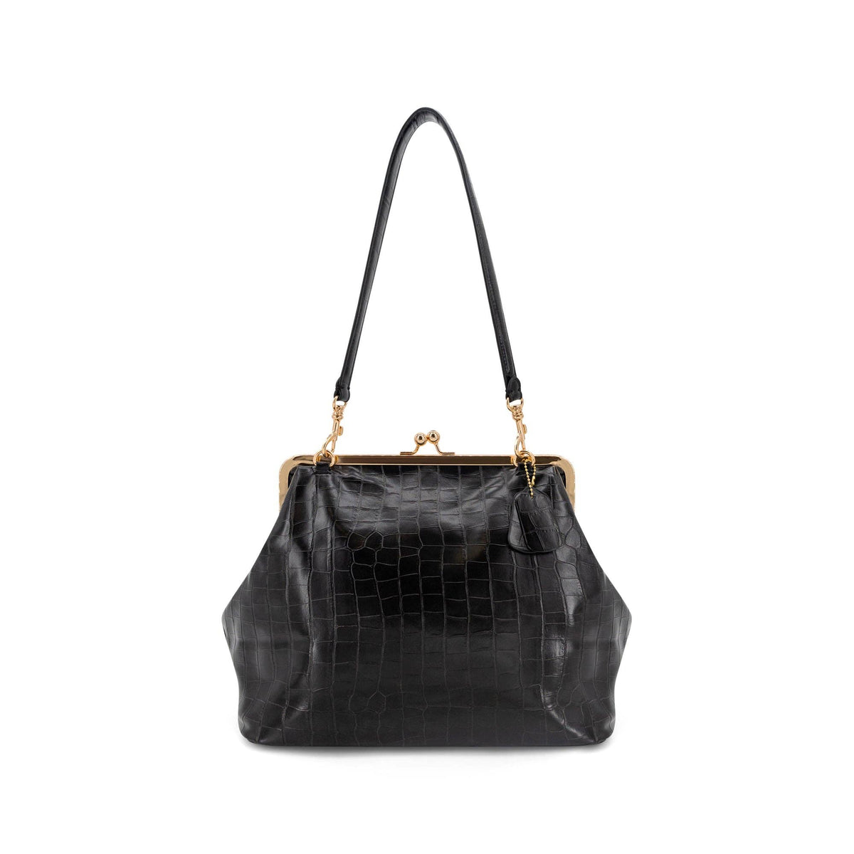 Miette Faux Croc Clutch in Black