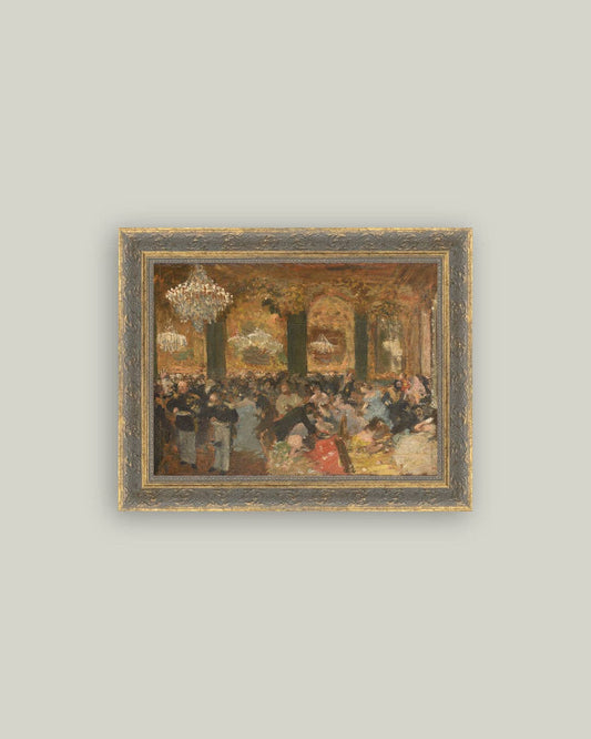 Dinner at the Ball Framed Antique Art 10x8