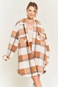 Load image into Gallery viewer, Orange Plaid teddy jacket
