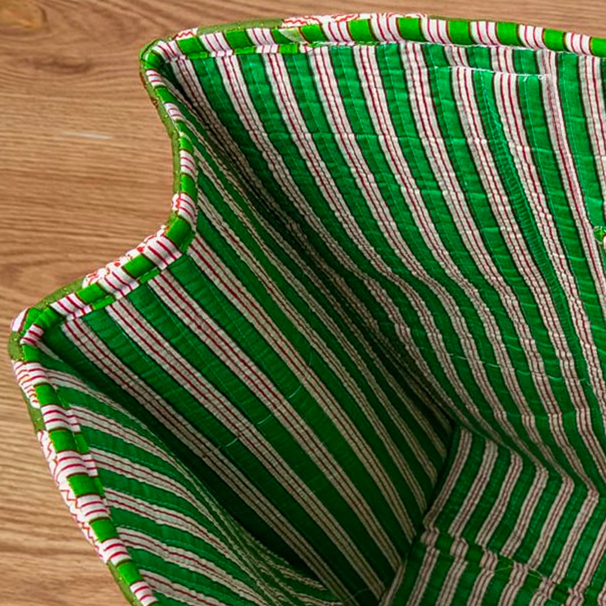 Quilted Feline Tote in Green
