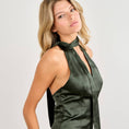 Load image into Gallery viewer, Deep Green Satin Halter
