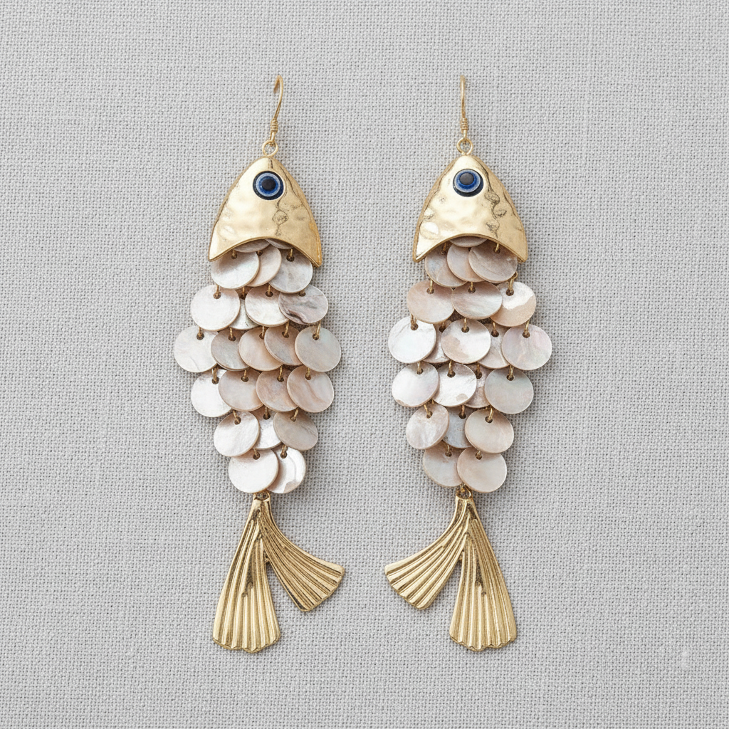 Shell Tassel Fish Hook Earrings