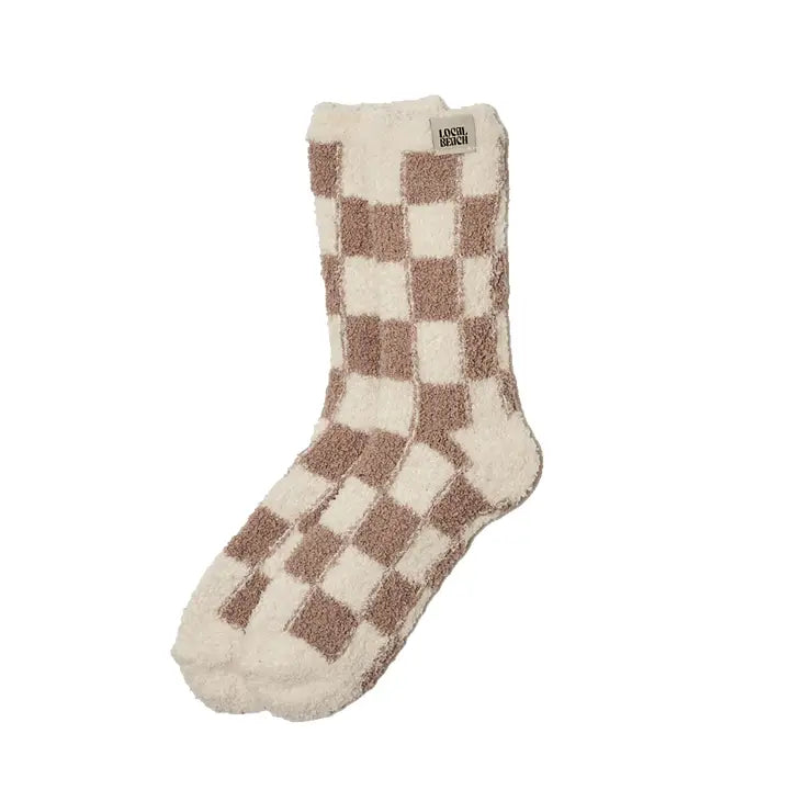 Local Beach Cozy Checker Socks