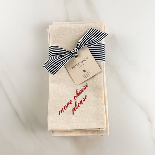 Italian Sayings Embroidered Dinner Napkin Set