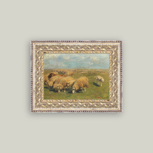 Sheep with Sheep Dog 7 x 5