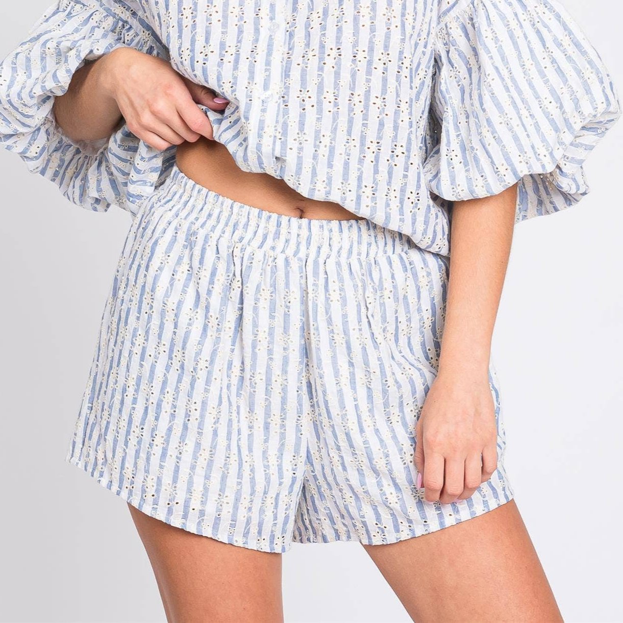 Stripe Eyelet Shorts