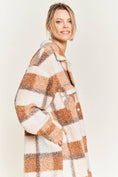 Load image into Gallery viewer, Orange Plaid teddy jacket
