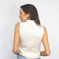 Load image into Gallery viewer, Ivory Sleeveless Ribbed Turtleneck
