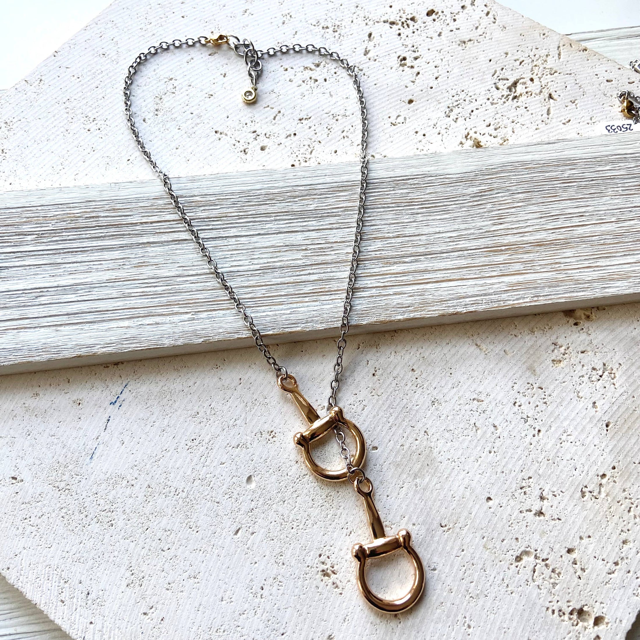 Mixed Metal Horse Bit Necklace