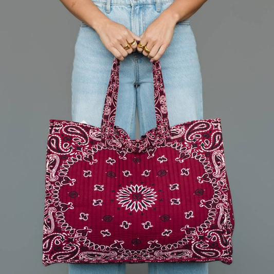 Burgundy Bandana Tote