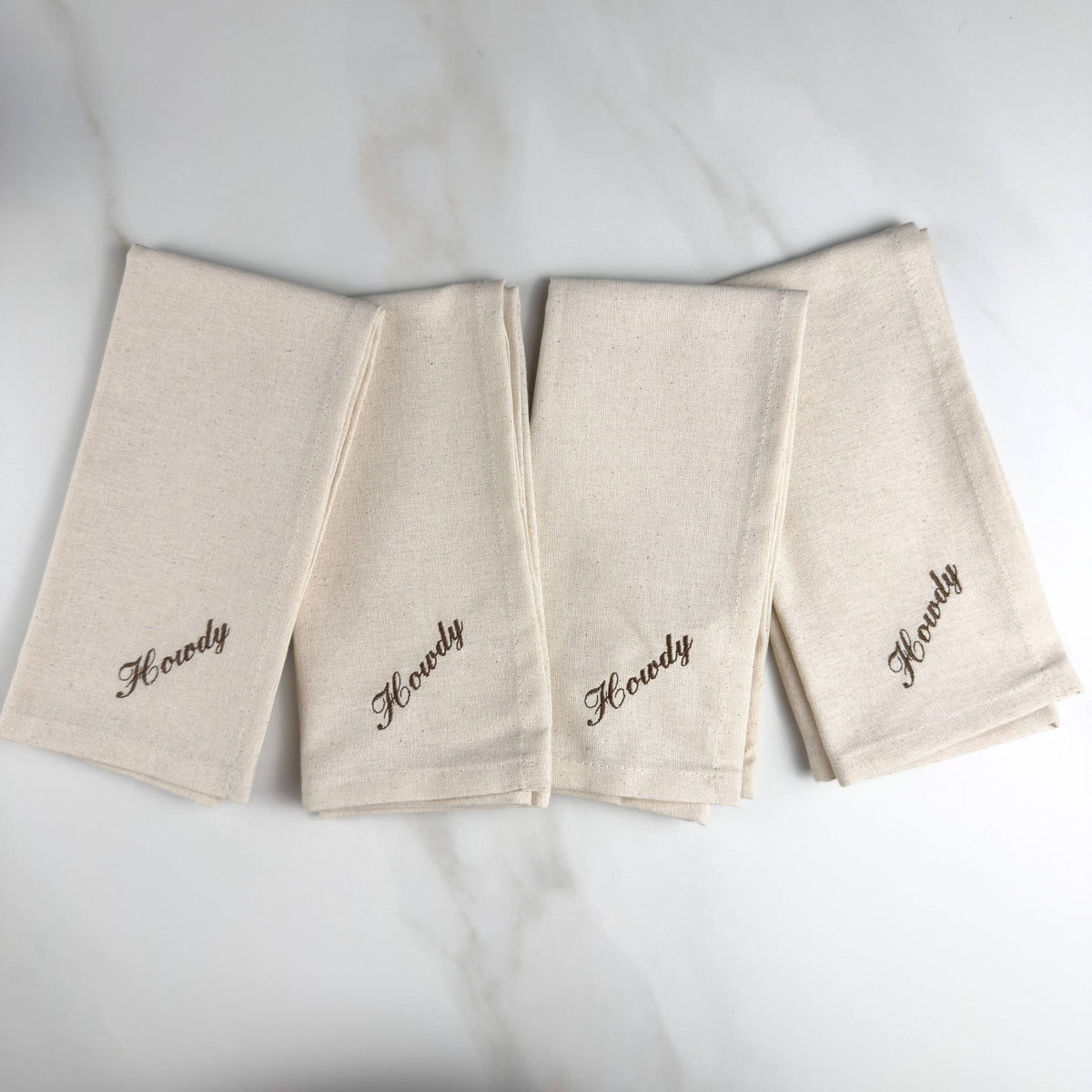 "Howdy" Embroidered Dinner Napkin Set